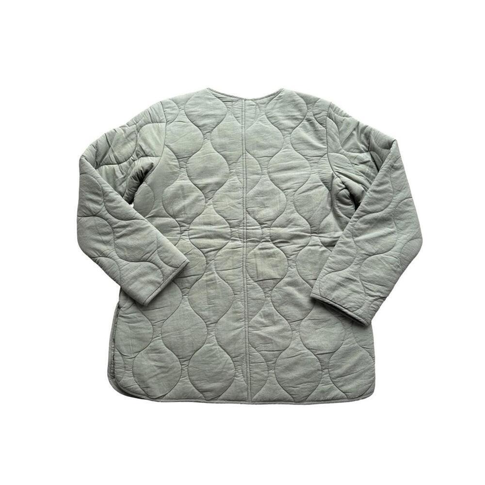 Women Lucky Brand Olive Green Quilted Utility Jacket Size M NWOT Fall scalloped - Picture 5 of 5